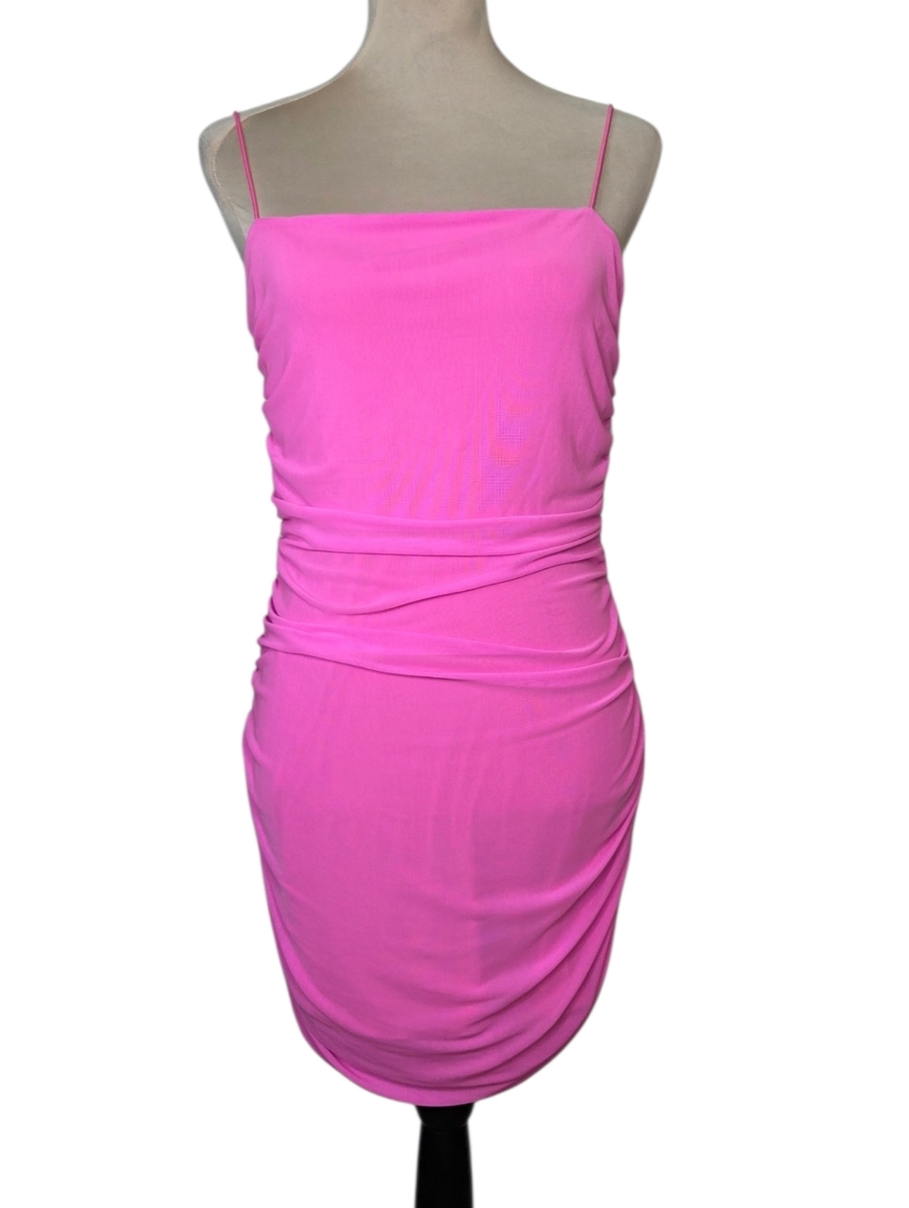 Princess Polly Hot Pink Ruched Bodycon Dress Cutout Back Stretchy Party Club 12
